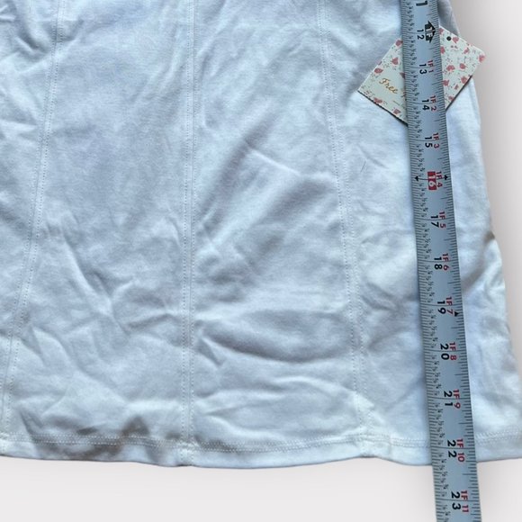 Free People Size L NEW White Flutter Sleeve Fleur Scoop Tank - Picture 7 of 11
